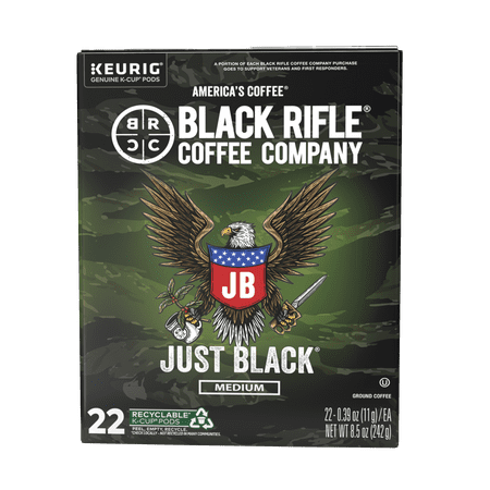 Black Rifle Coffee Company Just Black Keurig K-Cup Pods, Medium Roast, 22 Ct