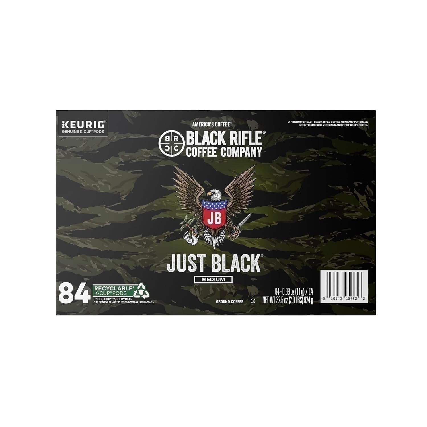 Black Rifle Coffee Company Just Black Medium Roast Coffee Pods, 84 Count