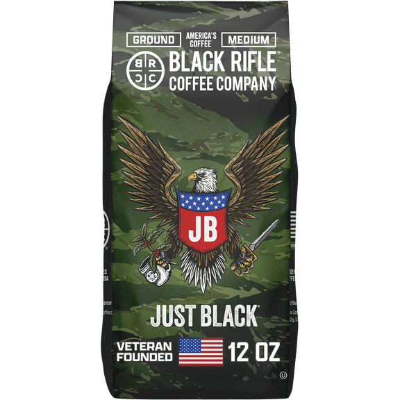 Black Rifle Coffee Company Just Black, Medium Roast, Ground Coffee,12 oz