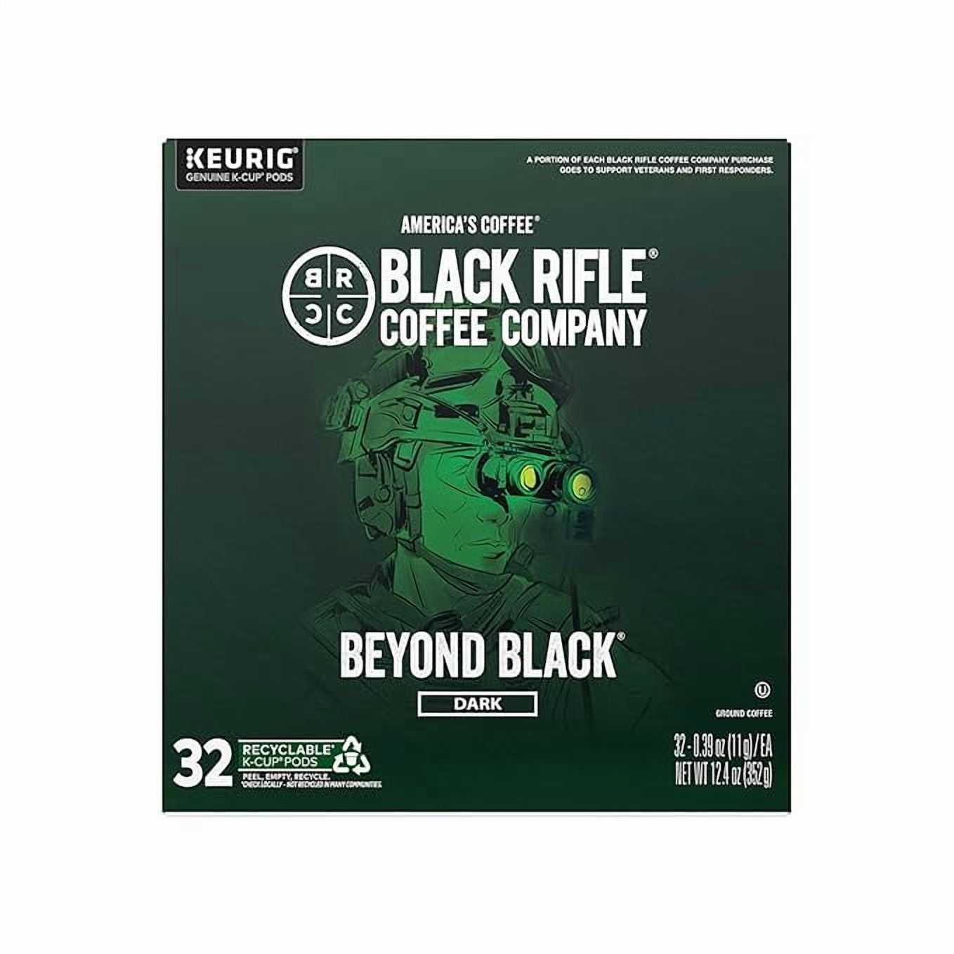 Black Rifle Coffee Company, K cups, Single Serve Coffee Pods, Beyond Black, Dark Roast Coffee Pods, 32 Count