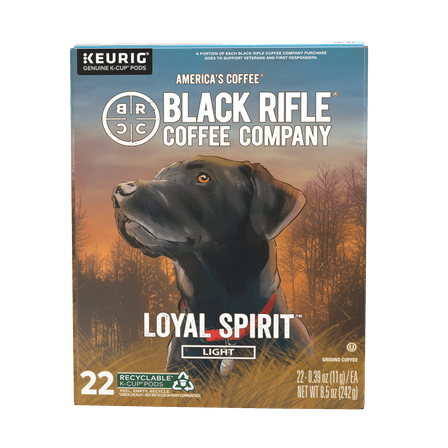 Black Rifle Coffee Company Loyal Spirit K-Cups Pods, Light Roast, 22 Ct
