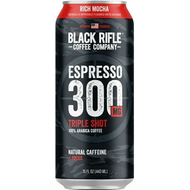 Black Rifle Coffee Company Ready to Drink Iced Flavored Espresso Triple Shot, Rich Mocha, 15oz, Can