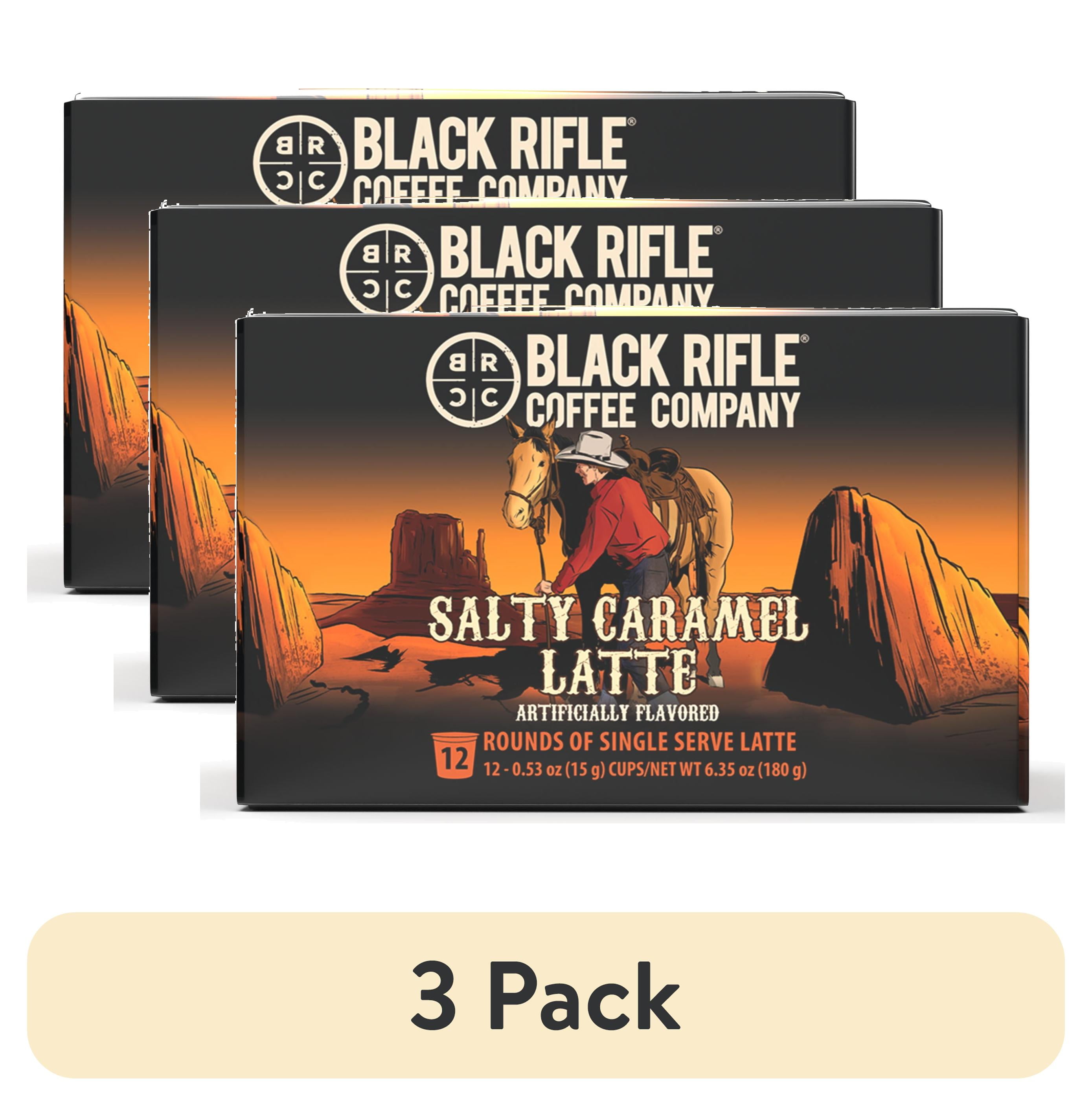 (3 pack) Black Rifle Coffee Company Salty Caramel Latte Keurig K-Cup Pods, Medium Roast, 12 Ct