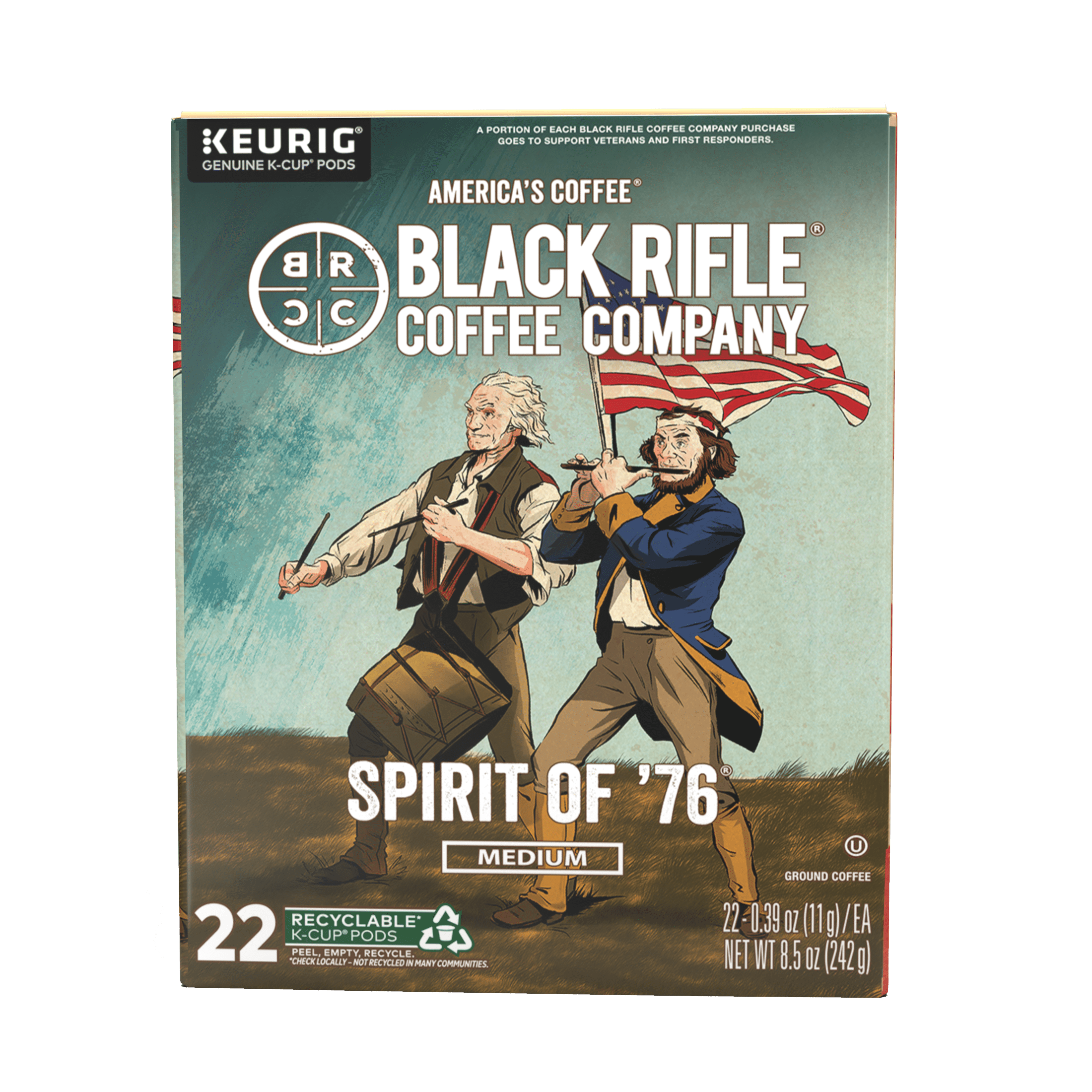 Black Rifle Coffee Company Spirit of '76 Keurig K-Cup Pods, Medium Roast, 22 Ct