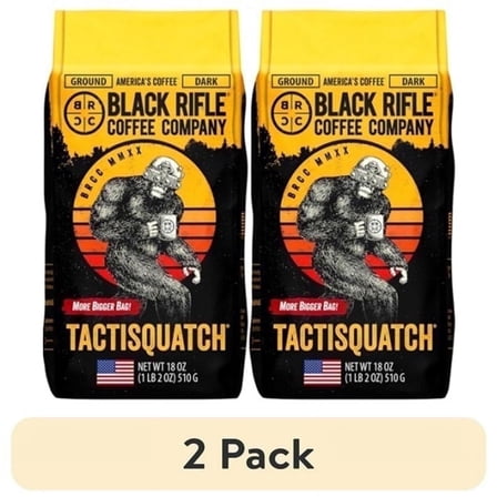Black Rifle Coffee Company Tactisquatch, Dark Roast Ground Coffee, 2-18 OZ Large Bags