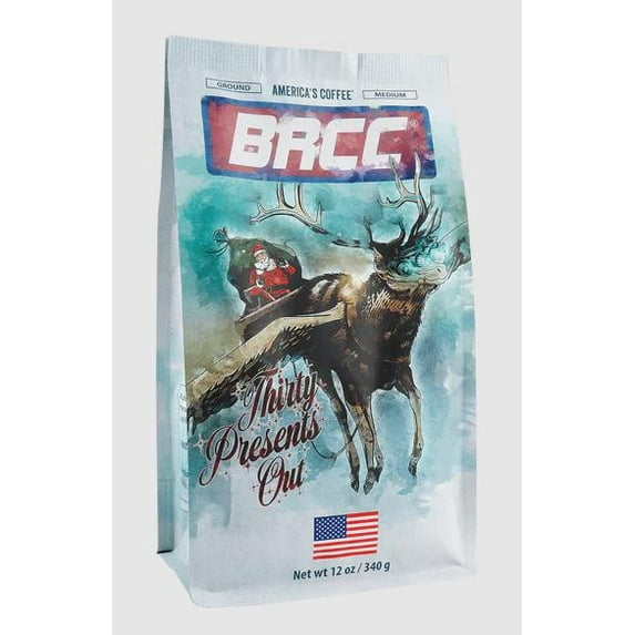 Black Rifle Coffee Company Thirty Presents Out, Costa Rican Christmas Medium Roast Ground Coffee, 12 OZ Bag