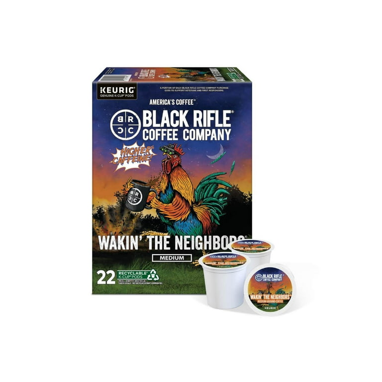 Black Rifle Coffee Company High Caffeine K Cups Pods, Medium Roast