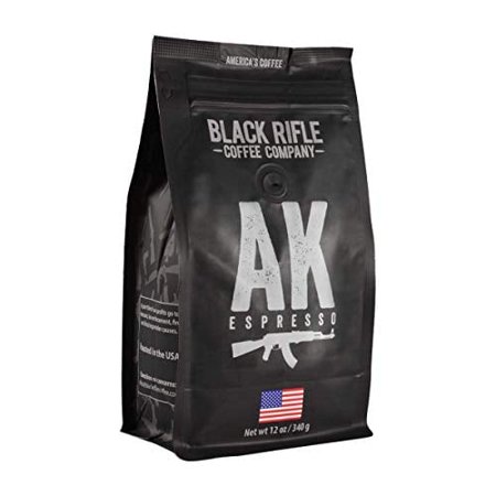 Black Rifle Coffee Company AK Espresso, 12oz Bag, Ground Coffee Medium Roast - Roasted Blend Made from Arabica Beans - Colombian & Brazilian Beans - Veteran Founded & American Made