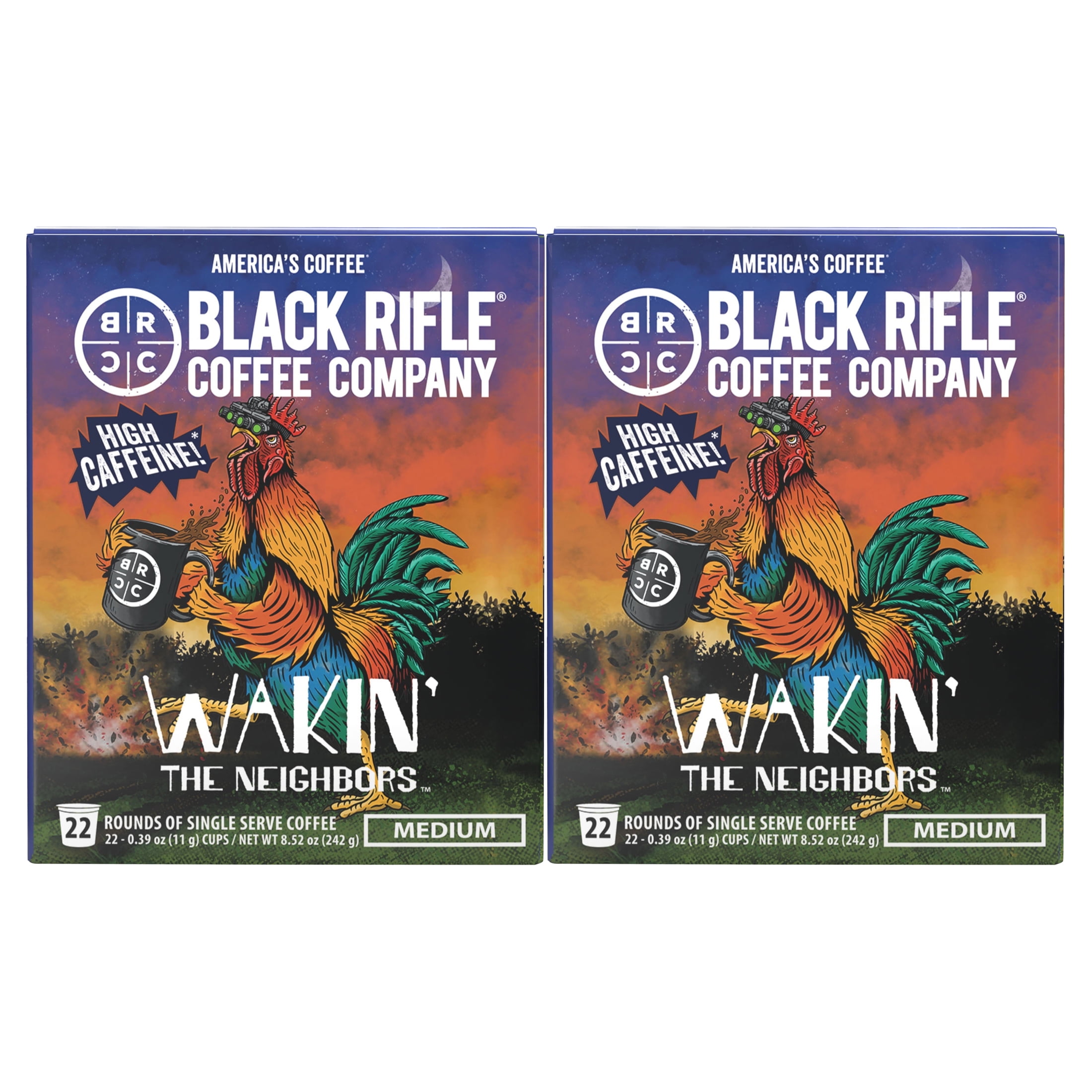 (2 pack) Black Rifle Coffee Company Wakin the Neighbors High Caffeine K