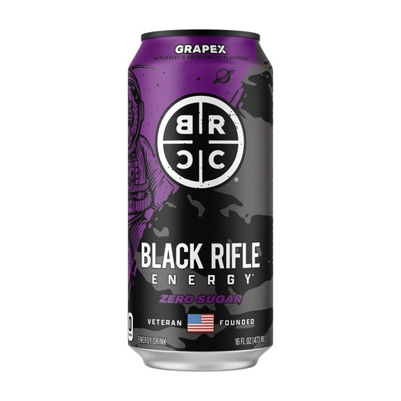 Black Rifle Energy GRAPEX Zero Sugar Energy Drink, 200mg Caffeine , 16 fl oz Single Can