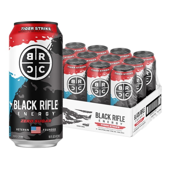 Black Rifle Energy TIGER STRIKE Zero Sugar Energy Drink, 200mg Caffeine , 12pk 16 fl oz Can