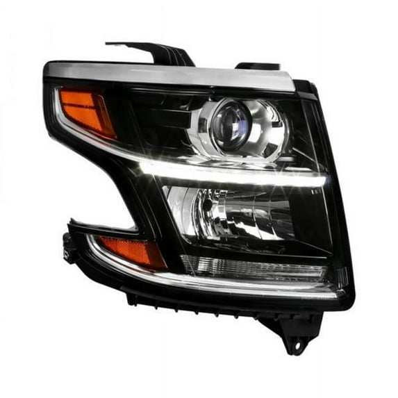 Black Right Side Factory Style Projector Headlight with LED for 2015-2018 Chevy Tahoe