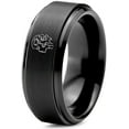 thumbnail image 1 of Mens Rings Black Gamer Handmade Tungsten Patterns Astronaut Best Friend Jewelry Groomsman, 1 of 7