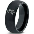 thumbnail image 1 of Tungsten Gamer Graduation Black Wedding Band Officiant Gift Simple Rings for Her Trending, 1 of 7