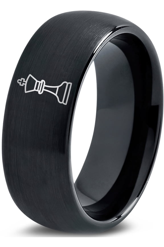 Blue Gamer Black Rings Women Tungsten Gift for Men Unique Birthday Gifts Monogram Ring 70s