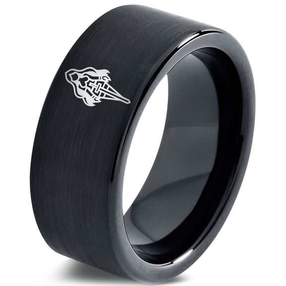 Black Rings Women Gamer Tungsten Custom Wedding Bands Set Spiral Script Mom Men Gay Dad