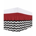 thumbnail image 1 of Black Ripple Bed Skirt Queen Size 18" Drop Black Striped Simple Red Geometric Abstract Ruffled Wrap Around Bed Skirts Adjustable Elastic Bedskirt Dust Ruffle for Queen Size Bed, 1 of 7