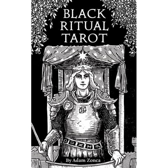 Black Ritual Tarot: Monochromatic 78-Card Tarot Deck with 56-Page Booklet - Black and White Cards for Shadow Work, Divin, (Hardcover)