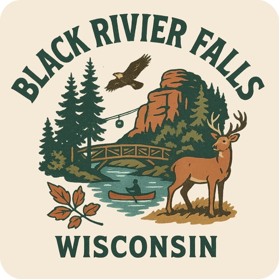 Black River Falls Wisconsin Keepsakes Souvenir Vinyl Sticker ...
