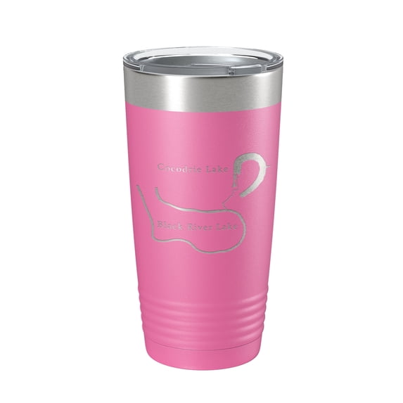 Black River Lake and Cocodrie Lake Map Tumbler Travel Mug Insulated Laser Engraved Coffee Cup Louisiana 20 oz Pink