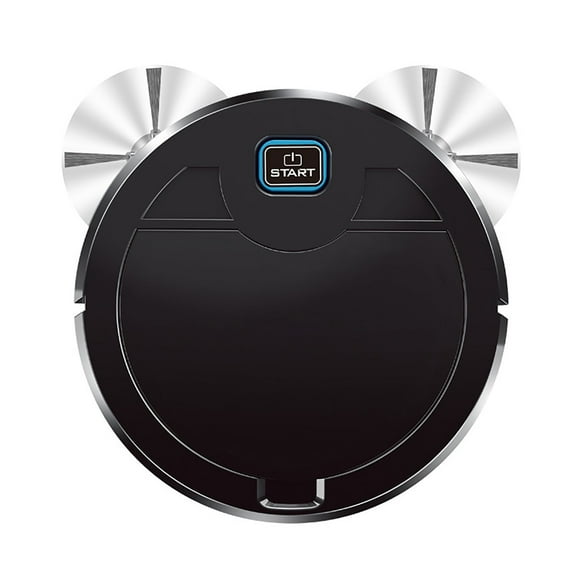 Black Robot Vacuum And Mop Combo 3 In 1 Robotic Cleaner Auto Side Sweeper Brushes Low Profile For Hard Floor Pet Hair Cleaning 2000Mah Battery 80 Mins Runtime Usb Charging Random Cleaning