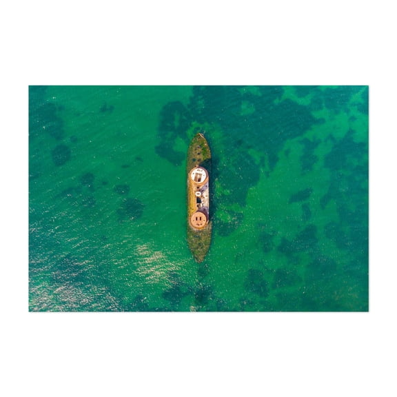 Black Rock HMVS Drone - Black Rock Victoria Australia Photography Ocean Marine Life Aquatic Seascape Nautical Unframed Wall Art Print 12 x 18 inches
