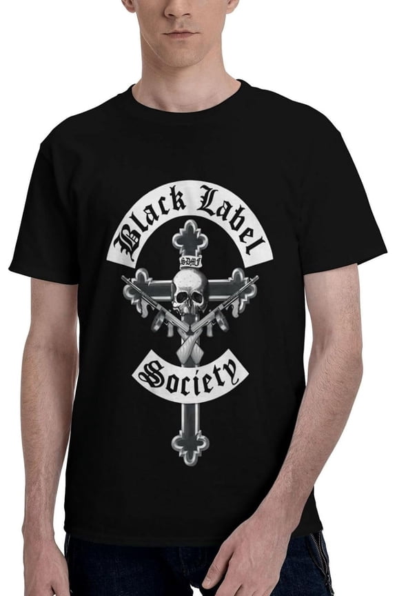 Black Rock Label Music Society Band T Shirt Mens Casual Tee Classic O-Neck Short Sleeve Shirts