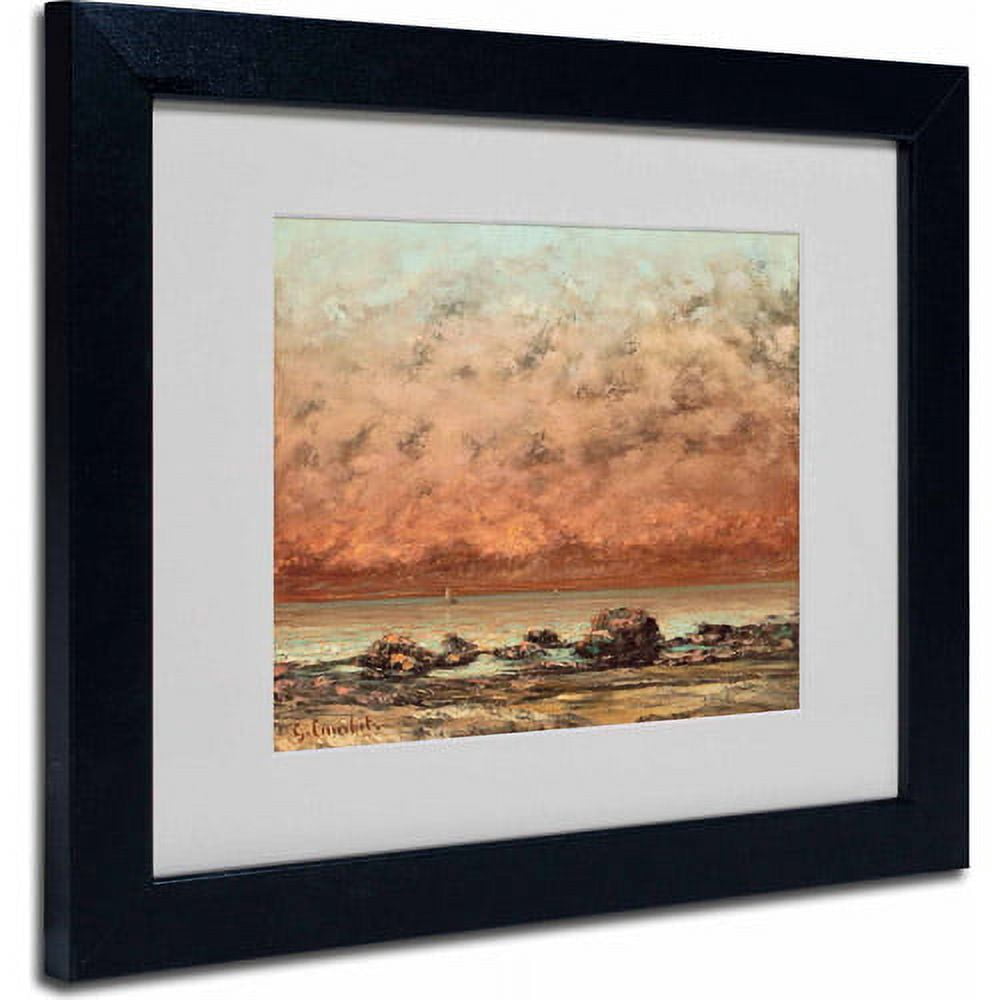 "Black Rocks at Trouville" Canvas Art by Gustave Courbet, Black Frame