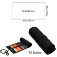 thumbnail image 1 of Black Roll Up Canvas Pencil Case Organizer for 72 Pencils, Artist Sketching Supply Roll Bag with Elastic Loops Travel Art Kit(72 Holes), 1 of 6