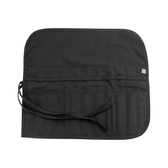Black Roll Up Paint Brush Storage Pouch, Canvas Material With 22 Slots For Oil Acrylic Watercolor Brushes, Portable And Washable Design