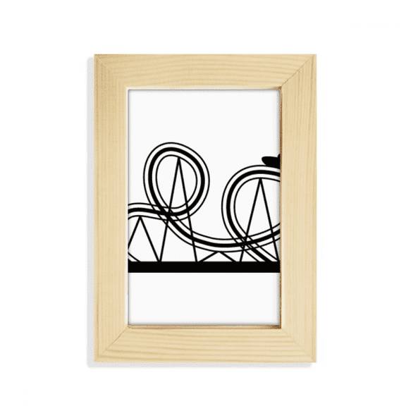Black Roller Coaster Amusement Park Outline Desktop Display Photo Frame Picture Art Painting 5x7 inch
