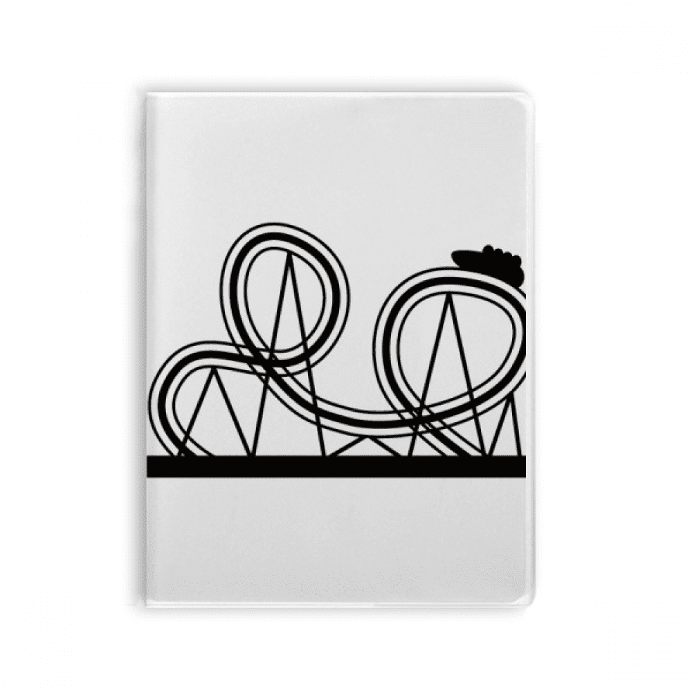 Black Roller Coaster Amusement Park Outline Notebook Gum Cover Diary ...