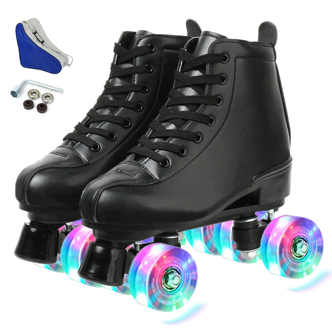 Black Roller Skates for Adult Classic HighTop Quad Skates High