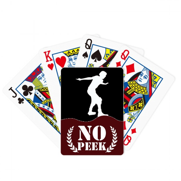 Black Roller Skating Sport Outline Peek Poker Playing Card Private Game