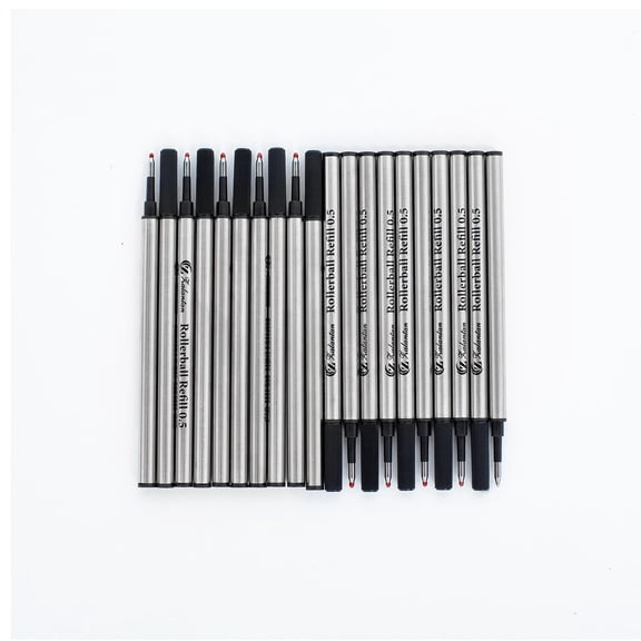 Black Rollerball Pen Refills 20 Pack Fine 0.5mm Gel Ink Smooth Quick Dry