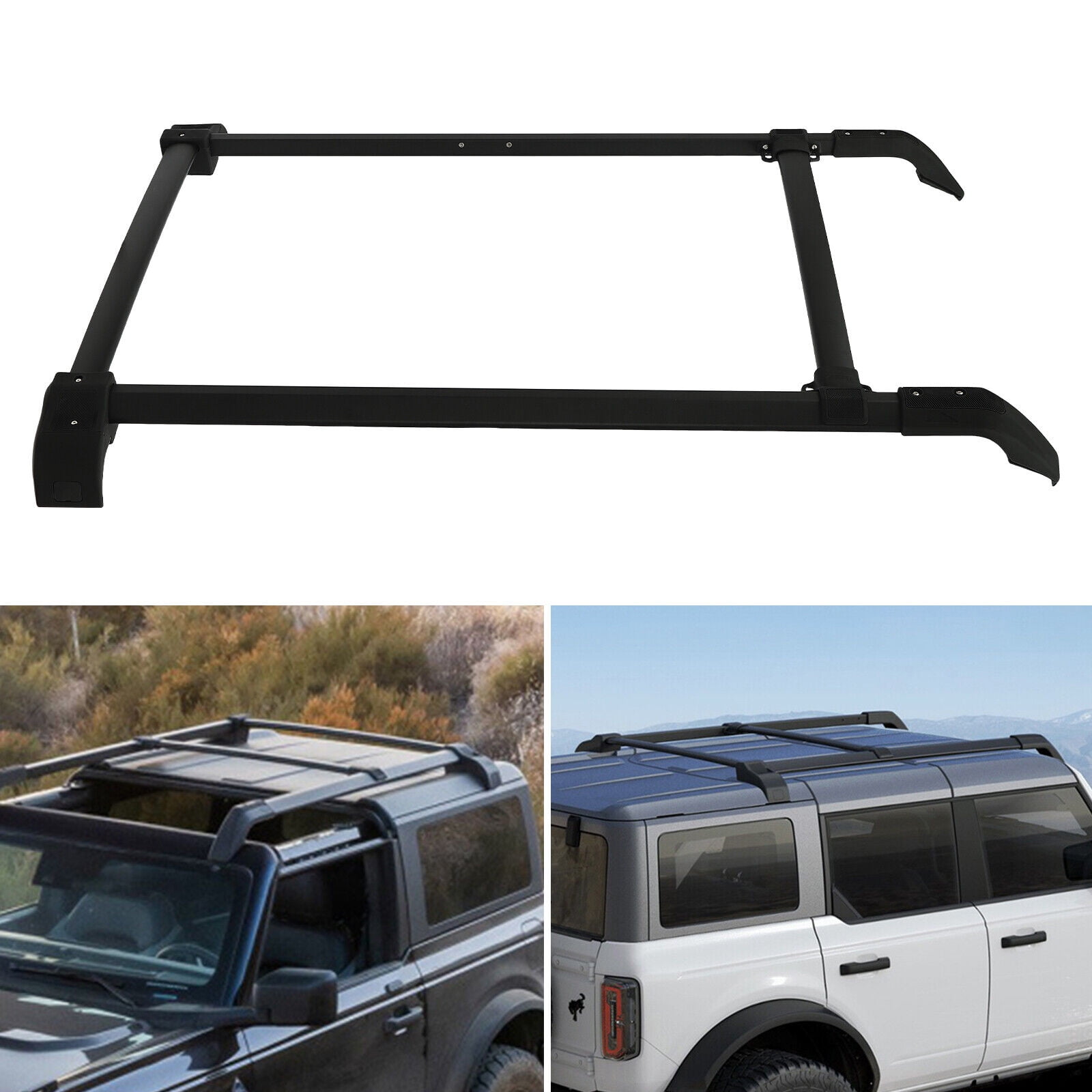 Black Roof Rack Cross Bar Cargo Rooftop Luggage For Ford Bronco 2021 2022 2023 3096