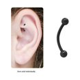 thumbnail image 1 of Black Rook Earring Black Anodized Curved Barbell Eyebrow Ring Cartilage 16G, 1 of 6