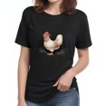 Black Rooster Graphic TShirt Charming Design with Whimsical Rooster on