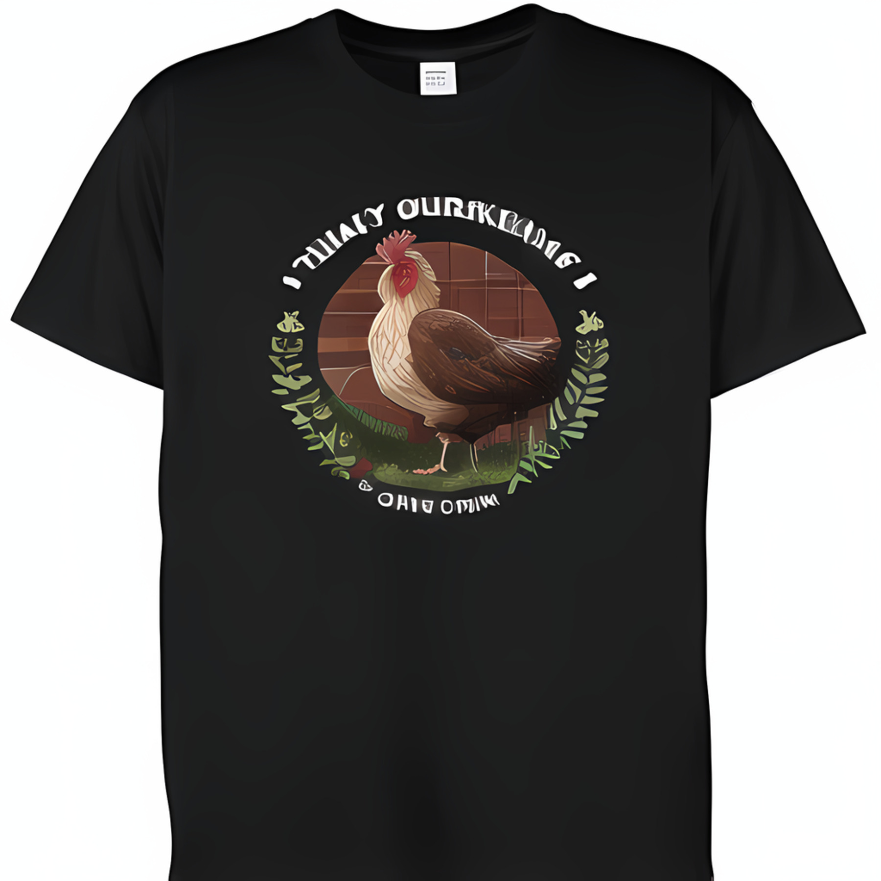 Black Rooster Graphic TShirt Vibrant Illustration