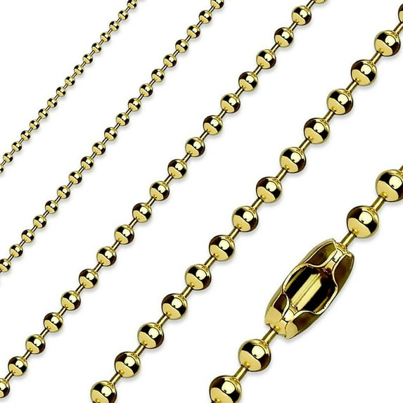Black/Rose/Gold Ball Chain Stainless Steel Necklace 4mm 15-22 Inch