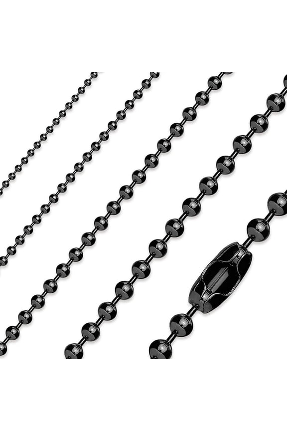 Black/Rose/Gold Ball Chain Stainless Steel Necklace 3mm 15-20 Inch