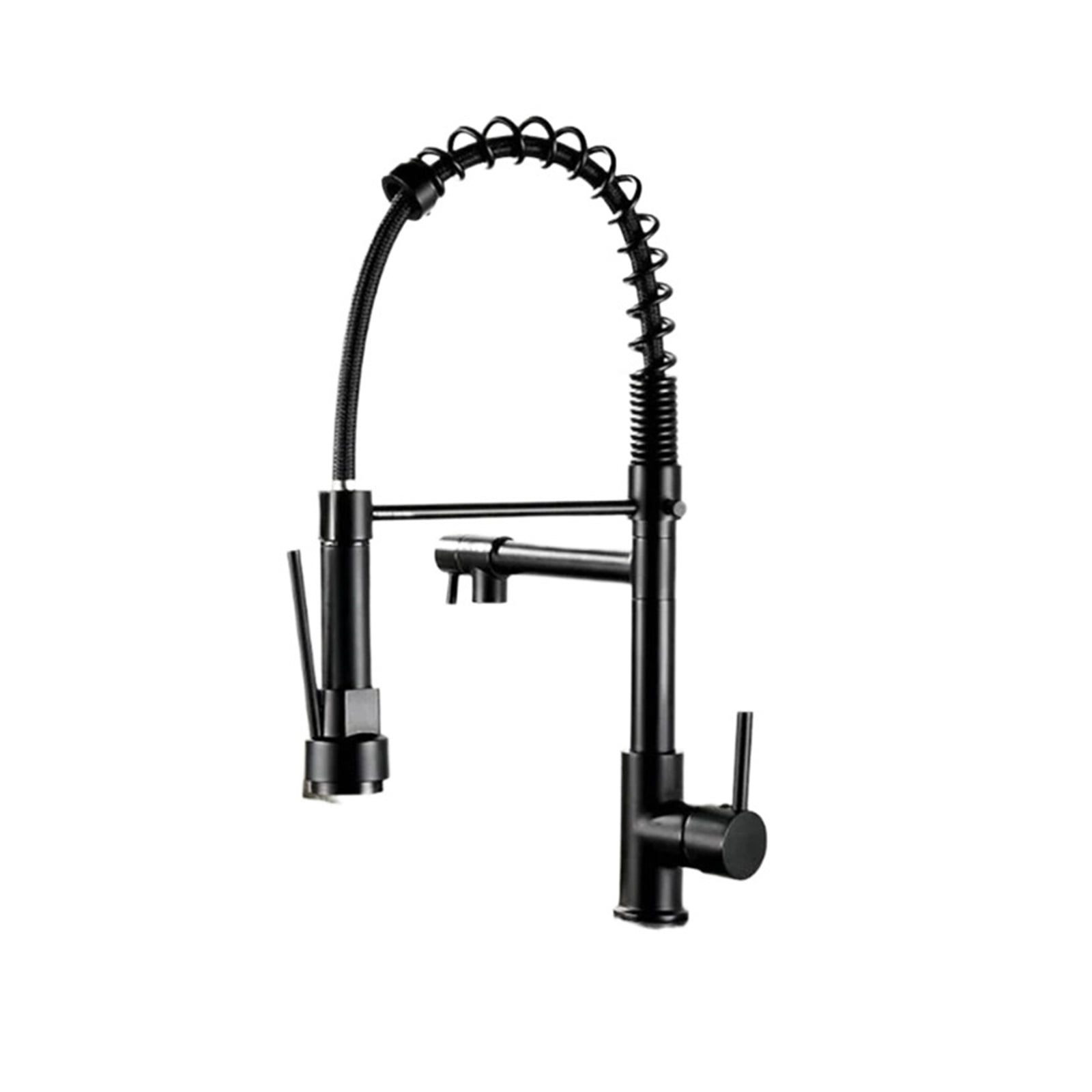Black Rose Gold Kitchen Faucet, Nickel Brushed Spring Pull Down Faucets