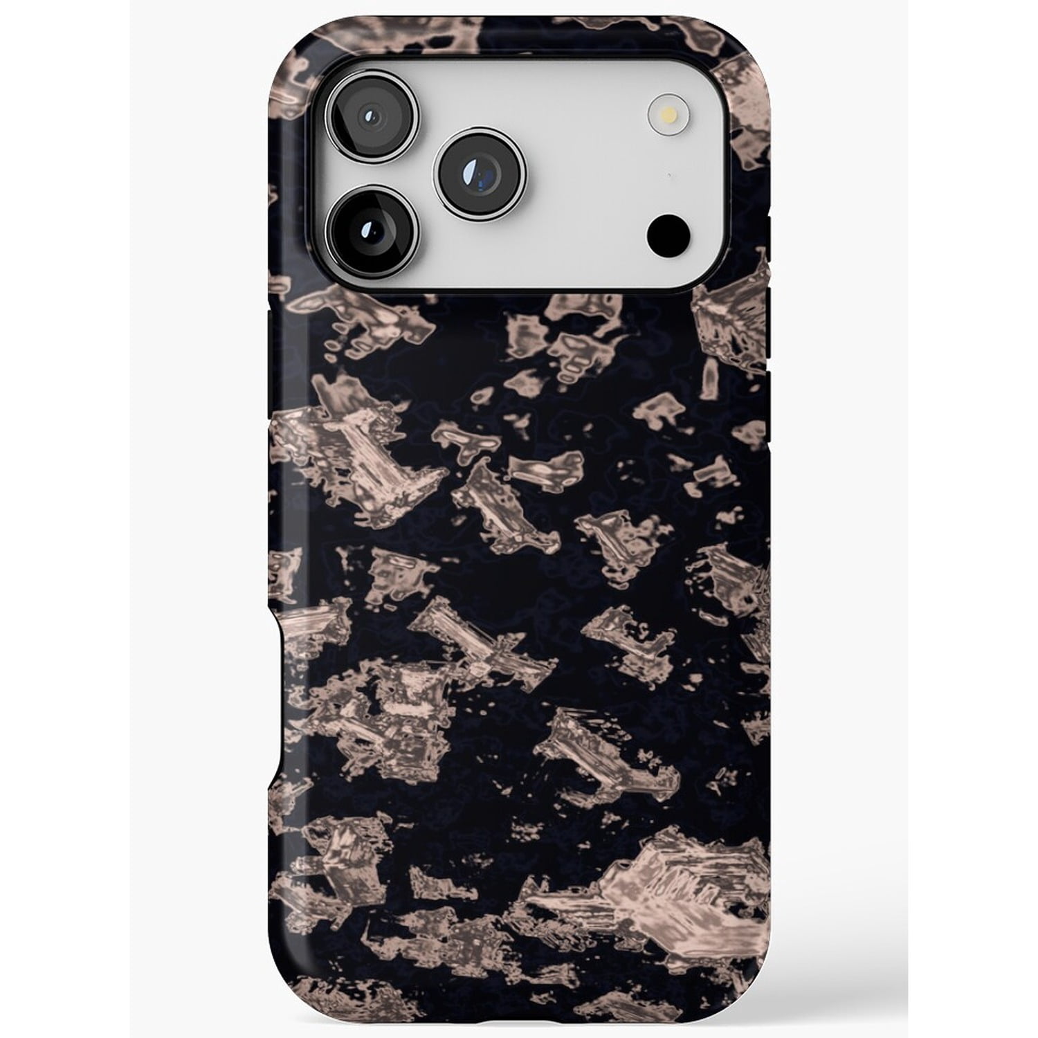 Black, Rose Gold and Taupe Mineral Flake Tough Case for Apple iPhone ...