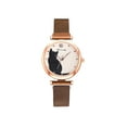 thumbnail image 1 of Black Rose Goldtone Cat Watch Bracelet Set, 1 of 1