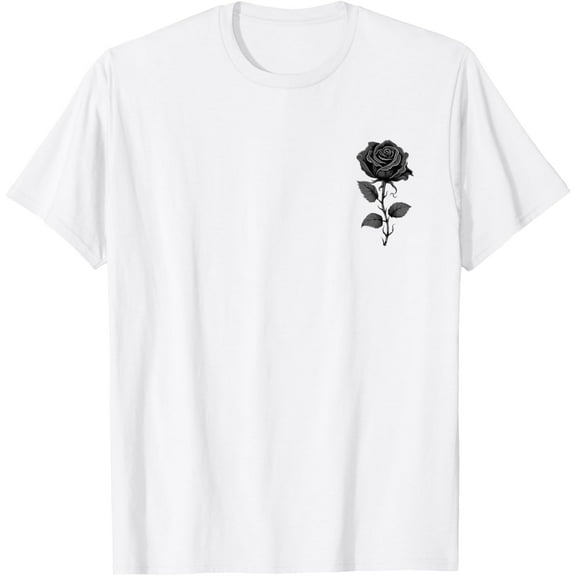 Black Rose Graphic T-Shirt, SmallMen's and women's pure cotton short-sleeved shirts