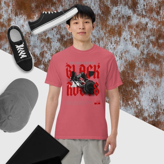 Black Rose   Heavyweight T-Shirt (Watermelon, S)