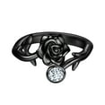thumbnail image 1 of Black Rose Rings Adjustable Rose Flower Open Promise Ring Women Jewelry Mother Birthday Christmas Valentine's Day Gifts for Her, 1 of 8