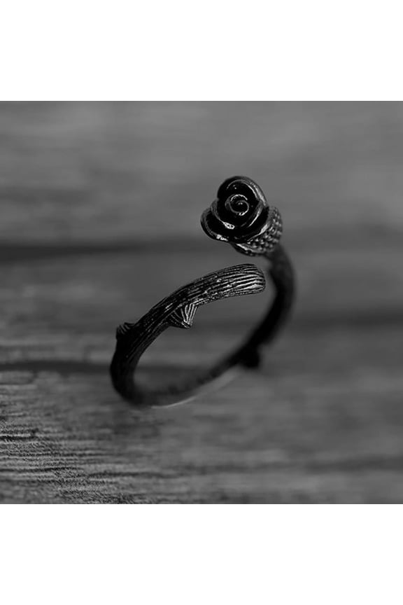 Black Rose Ring Rose Flower Ring for Women Thumb Ring Jewelry Gifts for Women