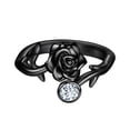 thumbnail image 1 of Black Rose Rings Adjustable Rose Flower Open Promise Ring Women Jewelry Mother Birthday Christmas Valentine's Day Gifts for Her, 1 of 9