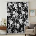 thumbnail image 1 of Black Rose Sheer Curtains 45 Inches Long, Vintage Pastoral Botanical Floral Leaves Vines Light Filering Curtains, Breathable Simi Curtain Privacy Drapes for Kitchen Bathroom Small Window Treatment, 1 of 9
